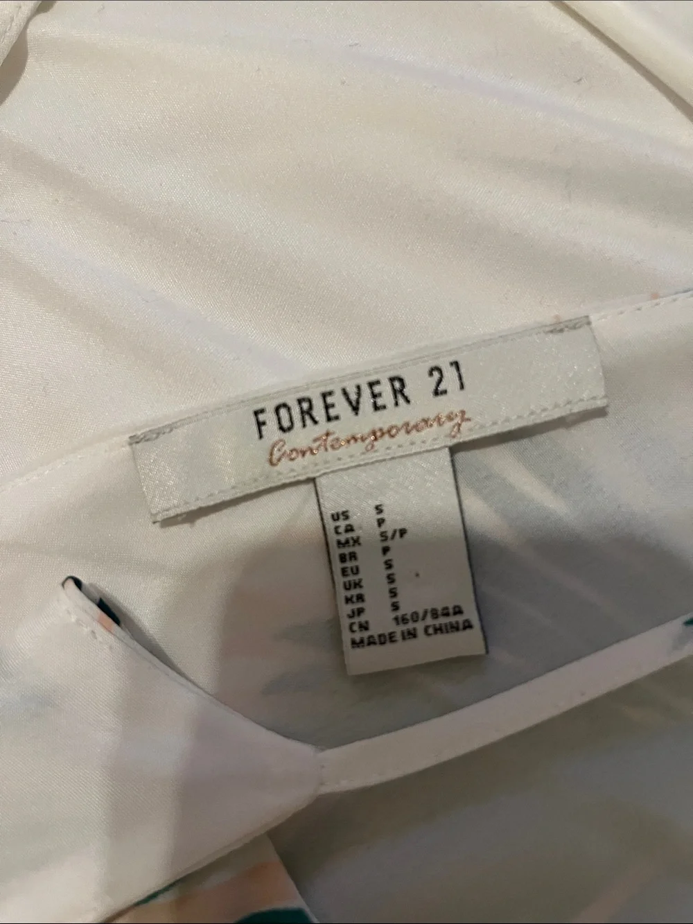 Forever 21 White Maxi Dress with Green Palm Print - Picture 2 of 16